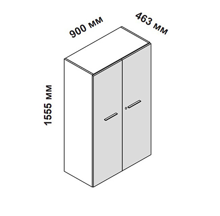156914 Шкаф для кабинета средний с двумя глухими дверцами и замком Enosi Белый LS (68)