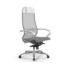 S-1 Samurai Кресло сетка/экокожа  Infinity Easy Clean, обивка белый 1.2.1.49