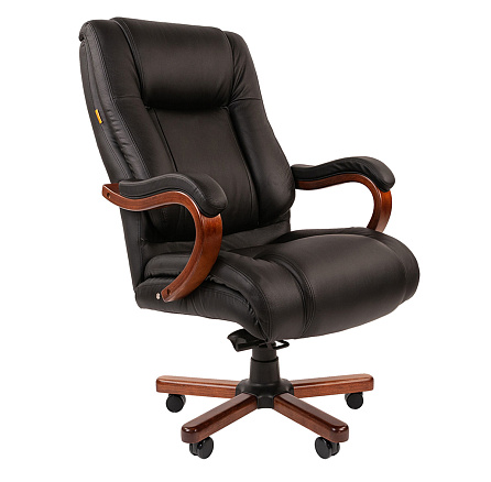 503 Chairman Кресло кожа/экокожа черный, крестовина металл/дерево, (мультиблок), 07163875