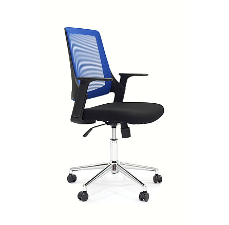 SK-1042 Кресло сетка, крестовина хром обивка синий