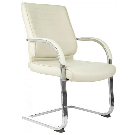 T-8010-LOW-V Кресло экокожа слоновая кость, полозья хром, ID1123273