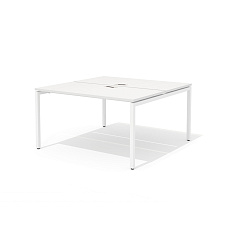 RM-3.1 (x2) + F-45 Сдвоенный стол прямой с люком на металлокаркасе Rio Project белый