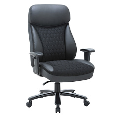 CH414 Chairman Кресло экокожа+ткань черный, крестовина черный, 07145955