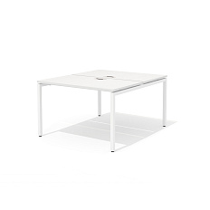 RM-4.1 (x2) + F-44 Сдвоенный стол прямой с люком на металлокаркасе Rio Project белый