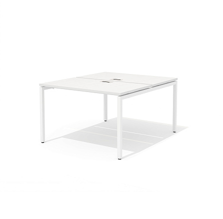 RM-4.1 (x2) + F-44 Сдвоенный стол прямой с люком на металлокаркасе Rio Project белый