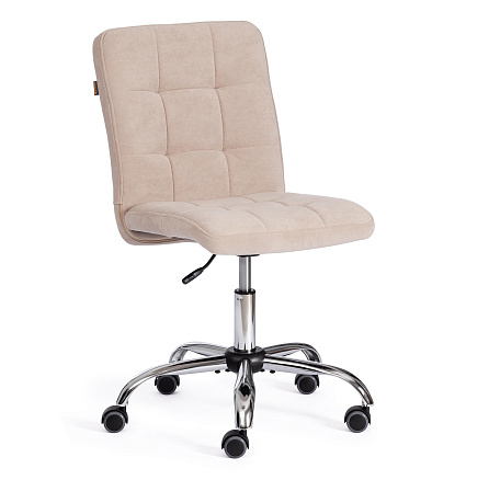 FIESTA Кресло флок бежевый 7, крестовина хром, код 21872