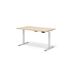 DD-80-3.1 + DD-1601-DD02 Прямой стол (подъёмный механизм) с люком Drive дуб выбеленный