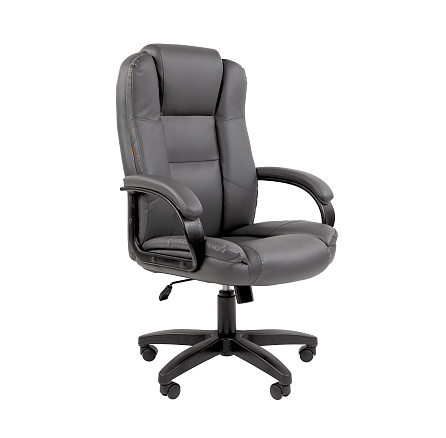 600LT Chairman Кресло обивка экопремиум серый, крестовина черный пластик, 07158665