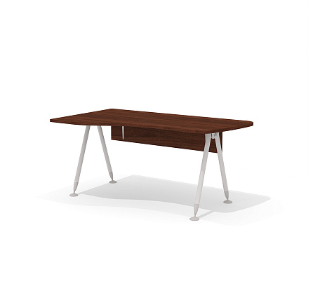 GM-119L + G-86 Эргономичный стол на металлокаркасе левый Гамма орех Артемид