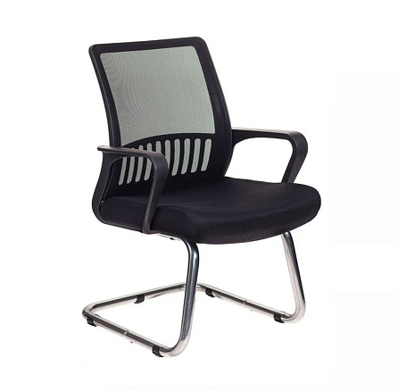 МС-209 Кресло ткань + сетчат.акрил, полозья металл обивка черный TW-01/TW-11, ID1071051