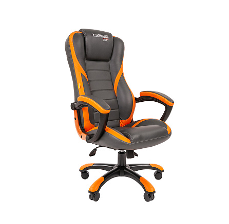 Game 22 Chairman Кресло экопремиум,крестовина пластик обивка серый/оранжевый,ID7023921(ID07019435)