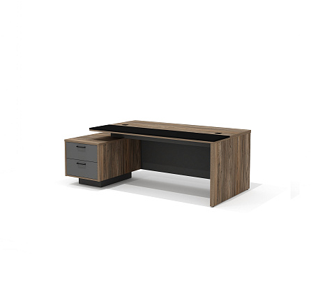 BR-18L Стол руководителя 210х115х76 Bruno Делиос/антрацит