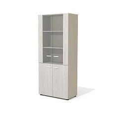 NT-47 Шкаф  88x46x204,5 New.Tone дуб серебристый шпон (Италия) /стекло матовое