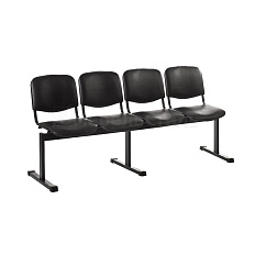 ТРИО СМ82/2-04 Многоместная секция обивка черный К-01, каркас черный