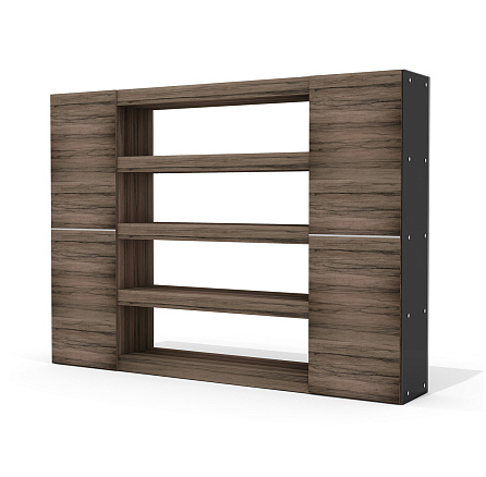 GS-6 + GS-9 (x2) Шкаф Глазго лимба темная / стекло тонированное