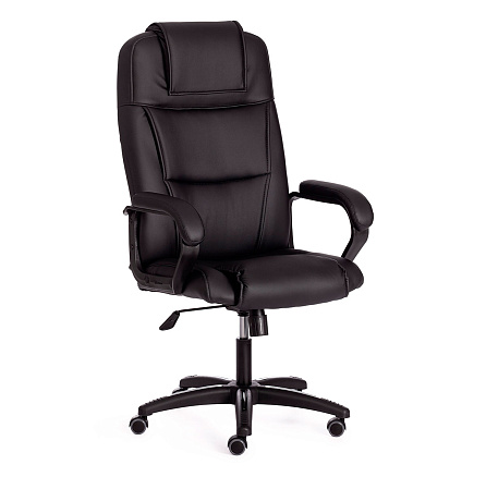 BERGAMO (22) Кресло иск.кожа,крестовина пластик обивка черный 36-6, каркас черный, код 19358