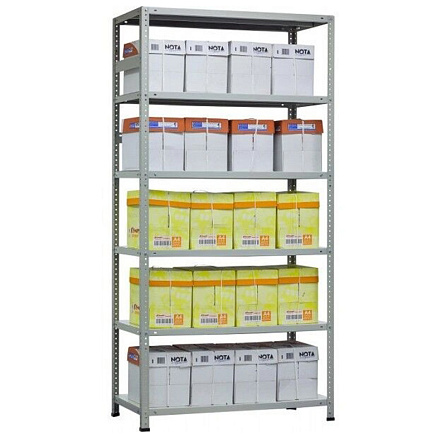 МС900 Стеллаж 1000x400x2500 мм 6 полок металл, серый