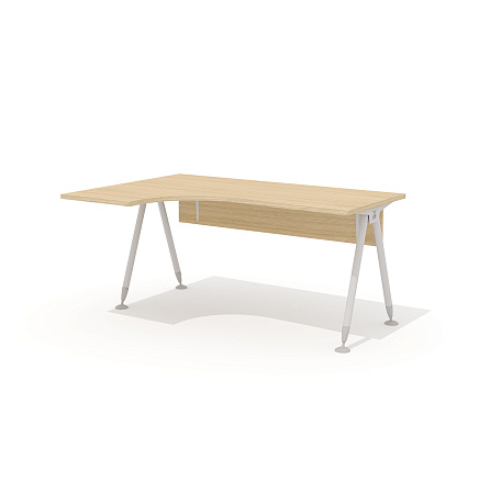 GM-106L + G-87 Эргономичный стол на металлокаркасе левый Гамма дуб Виченца / беж