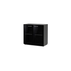 KV-42 + KV-03.1L + KV-03.1R Шкаф Kvins Slim антрацит / стекло черное Lacobel