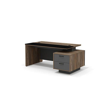 BR-16R Стол руководителя 180х105х76 Bruno Делиос/антрацит