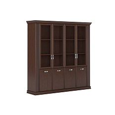 PRT903 Шкаф комбинированный со стекл дверями 2147х515х2148 PORTO венге