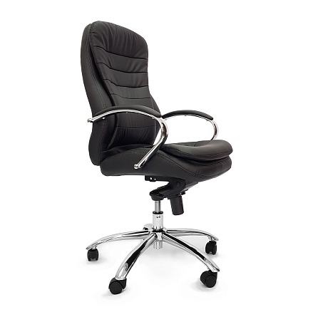 RT-330A Кресло экокожа, крестовина хром мультиблок обивка черный 40