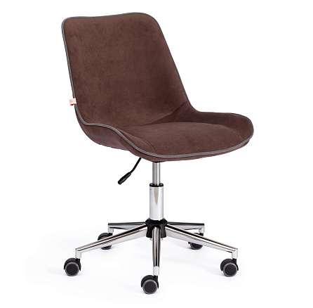 STYLE Кресло флок, крестовина металл, обивка коричневый 6, код 13566