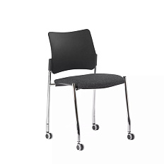 PINKO на колесах Стул ткань, каркас хром обивка черный