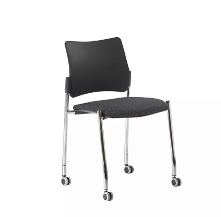 PINKO на колесах Стул ткань, каркас хром обивка черный