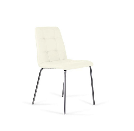 Чико CH 4L BOX2 Стул экокожа слоновая кость S-0427, каркас хром