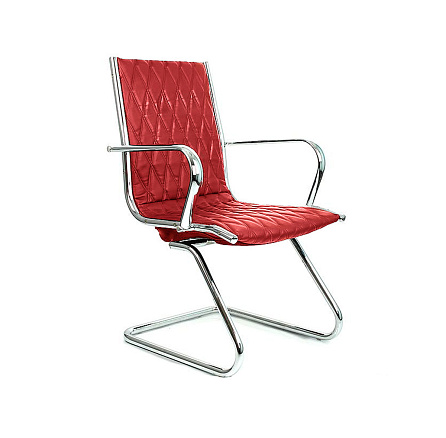 TEAM-M Vi TMM LN71TZPR Кресло экокожа, полозья хром обивка красный