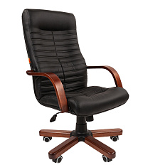 480WD N Chairman Кресло экопремиум, крестовина дерево обивка черный, 07117598