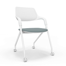 HY-813A (VELA.А) Стул спинка сетка, с роликами серый TV006