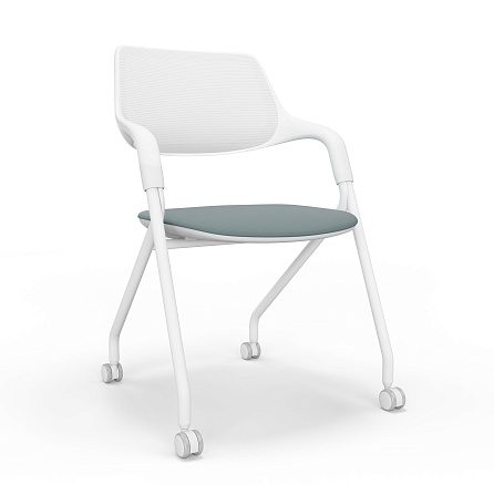 HY-813A (VELA.А) Стул спинка сетка, с роликами серый TV006