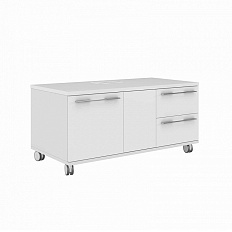 EMP 222DX Тумба мобильная с двумя ящиками Emporio белый глянец