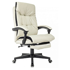CH-824MSG-BF Кресло экокожа/ткань слоновая кость, подст. для ног, крестовина пластик, ID2067251