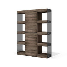 GS-8 Шкаф 144х42х185 Глазго / Glass.Go лимба тёмная/стекло тонированное