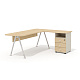 GM-118R + G-118.1R + G-27J + G-87 Составной эргономичный стол на металлокаркасе правый Гамма дуб Виченца / беж