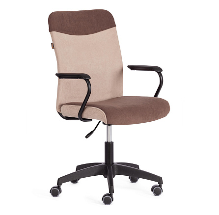 FLY Кресло флок коричневый/бежевый 6/7, крестовина черный, код 21290 
