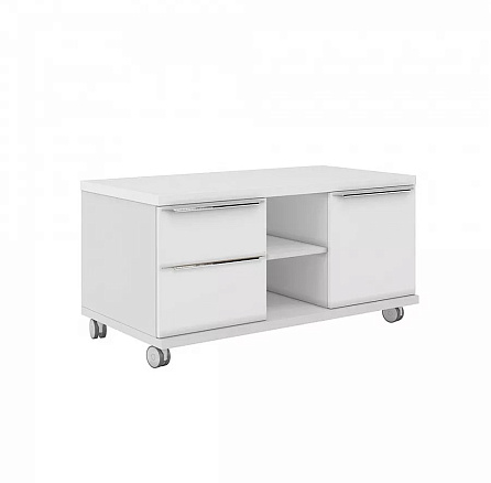 EMP 222DX Тумба мобильная с двумя ящиками и правой дверкой Emporio белый глянец