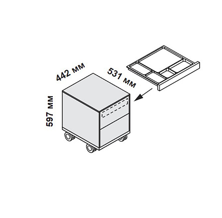 156208 Тумба подкатная с двумя ящиками Enosi Белый LS (68)