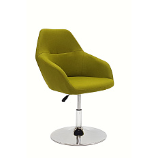 SK-1036-1 Кресло ткань шерсть, опора хром обивка зеленый