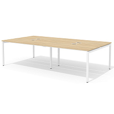 RM-3.1 (x4) + F-53 Двойная группа сдвоенного стола прямого с люком на металлокаркасе Rio Project швейцарский вяз / белый