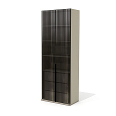 AS-47 Шкаф 80х46х218 Aston серый кварц/мокко/стекло тонированное рифленое