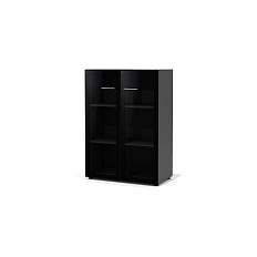 KV-44 + KV-04.1L + KV-04.1R Шкаф Kvins Slim антрацит / стекло черное Lacobel