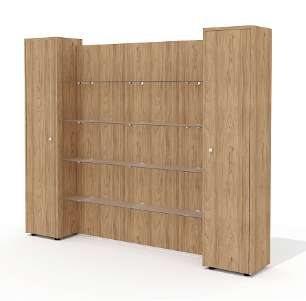 Шкафная группа (комплектация 54) 247,2х37х200,8  Рио Директ / Rio Direct вяз швейцарский/беж/стекло