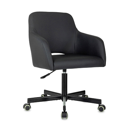 CH-380M Кресло экокожа черный, крестовина металл, ID 2099410