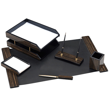 6FE-1A Настольный набор Good Sunrise 6 предметов, черное дерево/МДФ черный, ID2000676