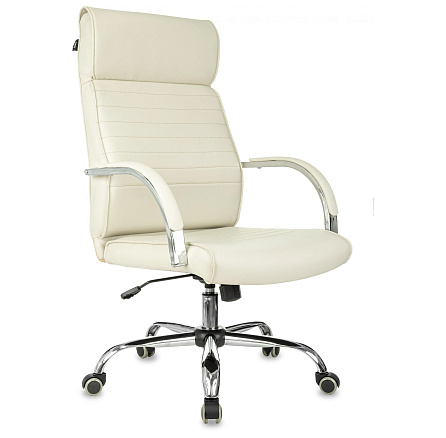 T-8010SL Кресло экокожа, крестовина металл хром, обивка слоновая кость, ID1123272