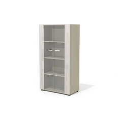 NT-43 Шкаф  88x46x164,5 New.Tone дуб серебристый шпон (Италия) /стекло матовое